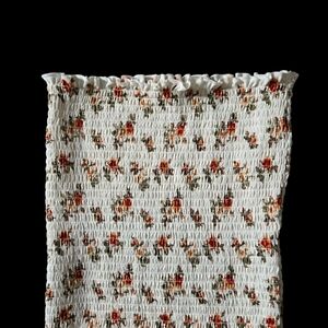 Vintage Wishful Park Floral Tube Top in White and Burnt Orange